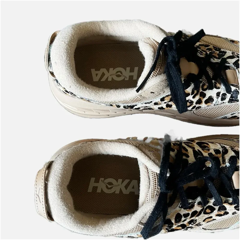 HOKA Engineered Garments x Bondi L Leopard Lace Up Sneaker Mens 10.5 Womens 11.5 - Picture 4 of 8